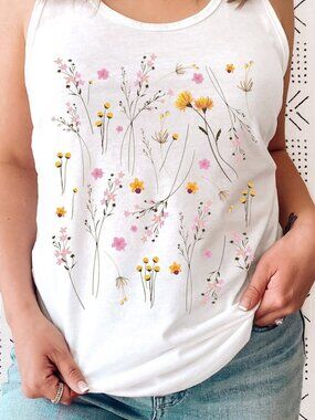 Wildflower Tank Top – Boho Floral Spring Tank